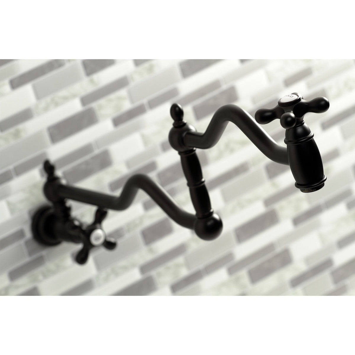 Heritage Wall Mount Pot Filler Faucet in Matte Black