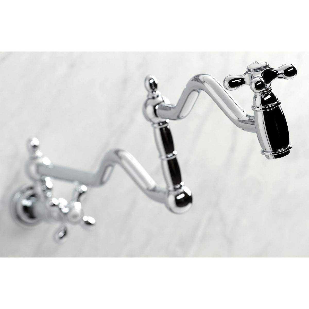 Heritage Wall Mount Pot Filler Faucet in Polished Chrome