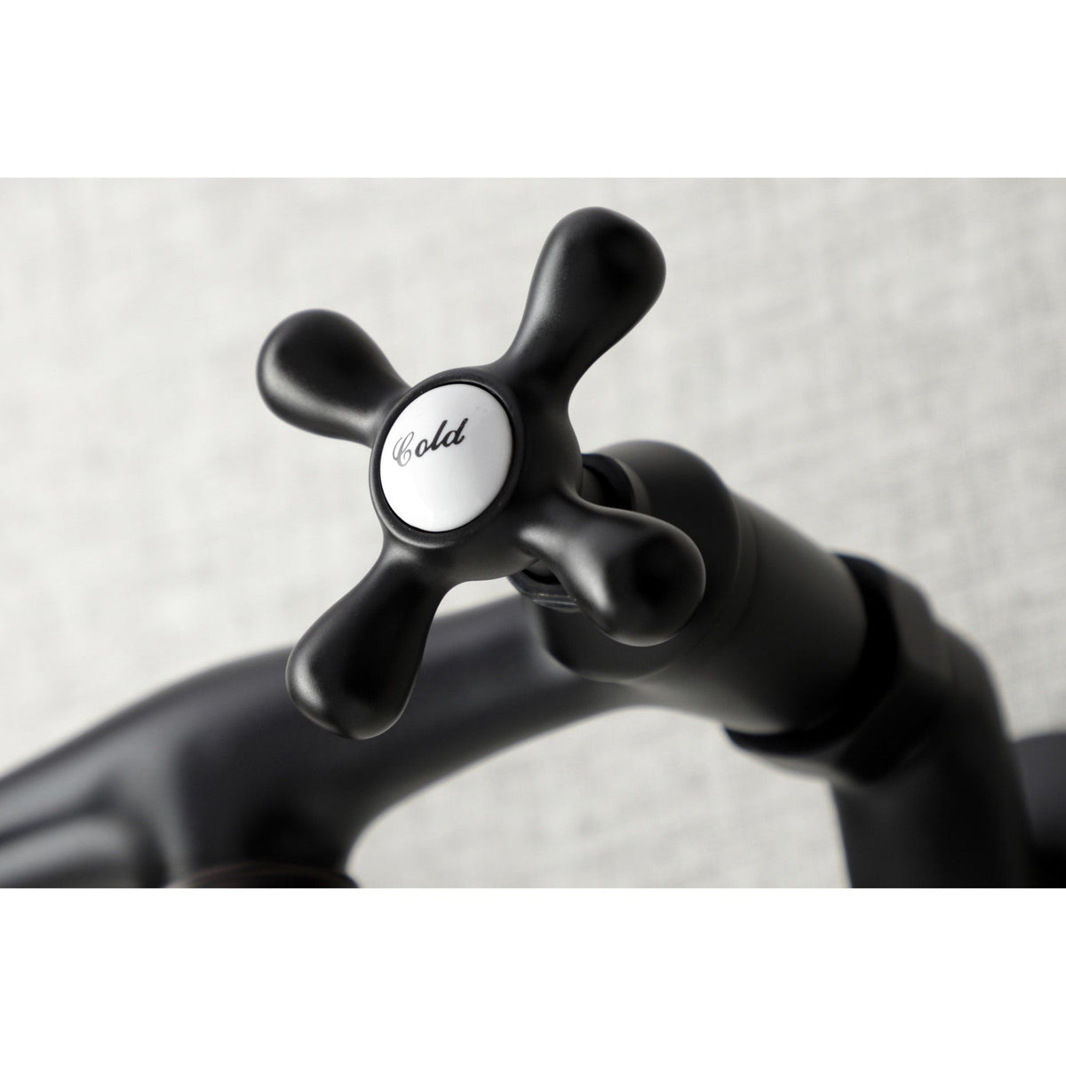 Kingston Adjustable Center Wall Mount Bathroom Faucet in Matte Black