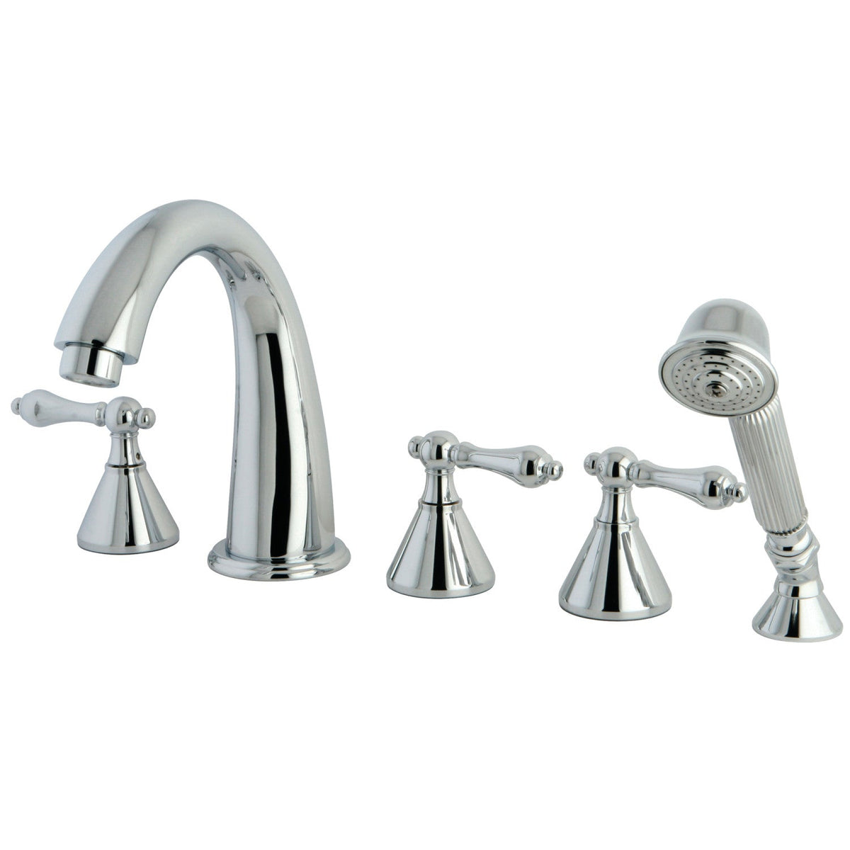 Roman 5-Piece Roman Tub Faucet with Hand Shower in Polished Chrome
