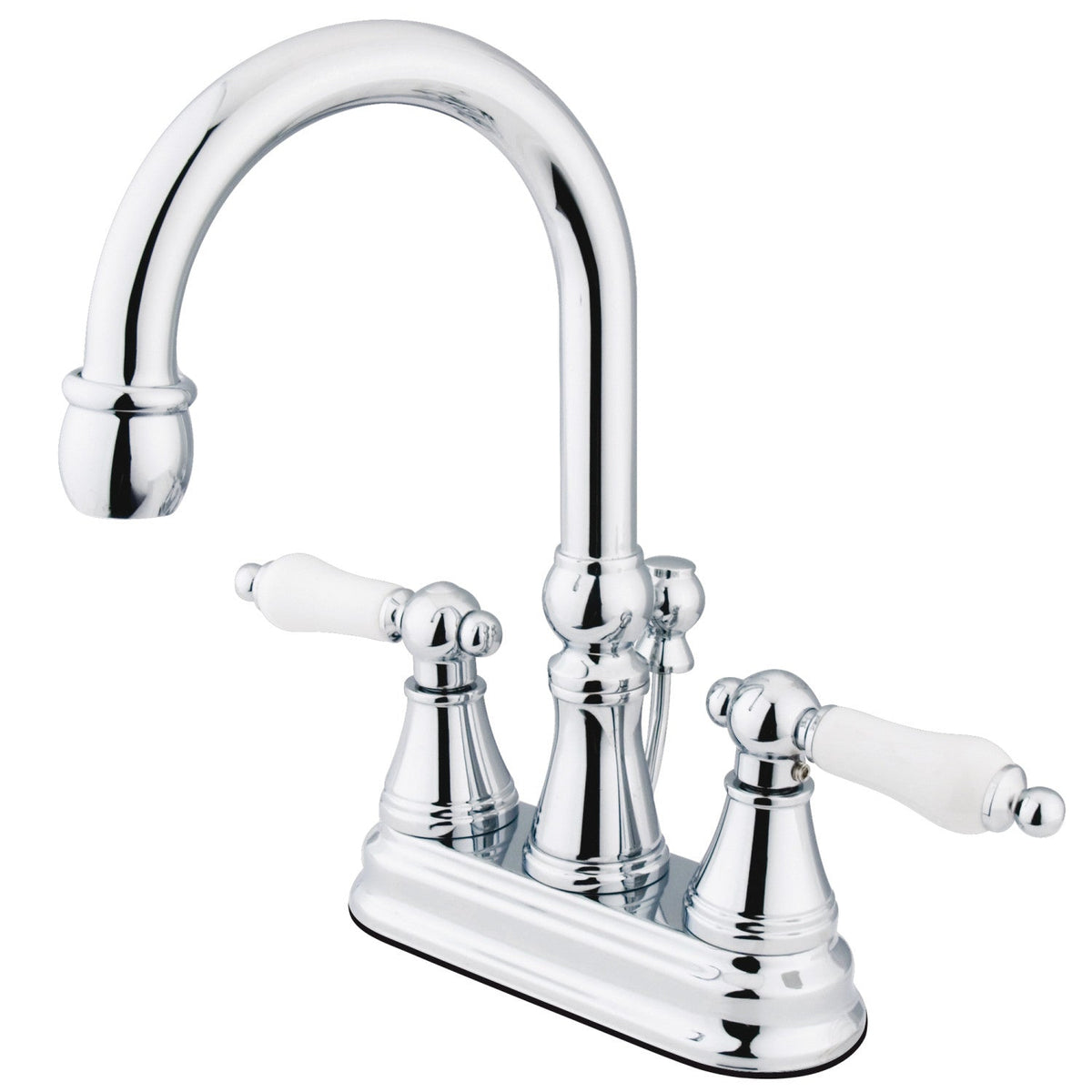 Governor Double-Handle 4" Centerset Bathroom Faucet with Brass Pop-Up in Polished Chrome