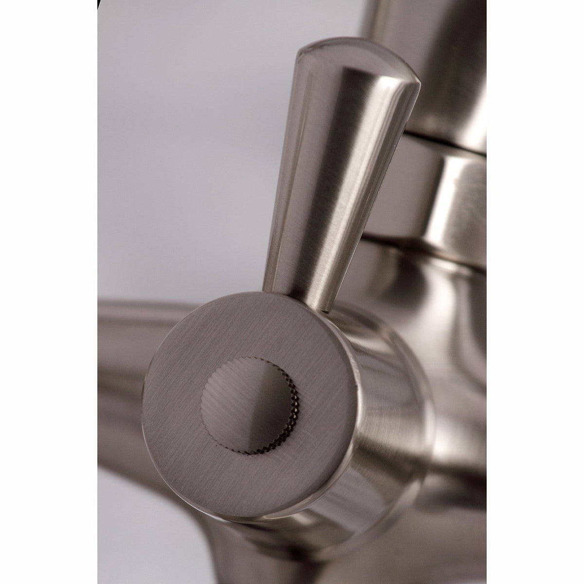 Kingston 6" Center Deck-Mount Clawfoot Tub Faucet with Hand Shower in Brushed Nickel