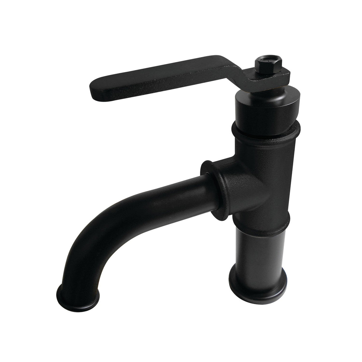Whitaker One-Handle Single-Hole Bathroom Faucet with Push Pop-Up Drain in Matte Black