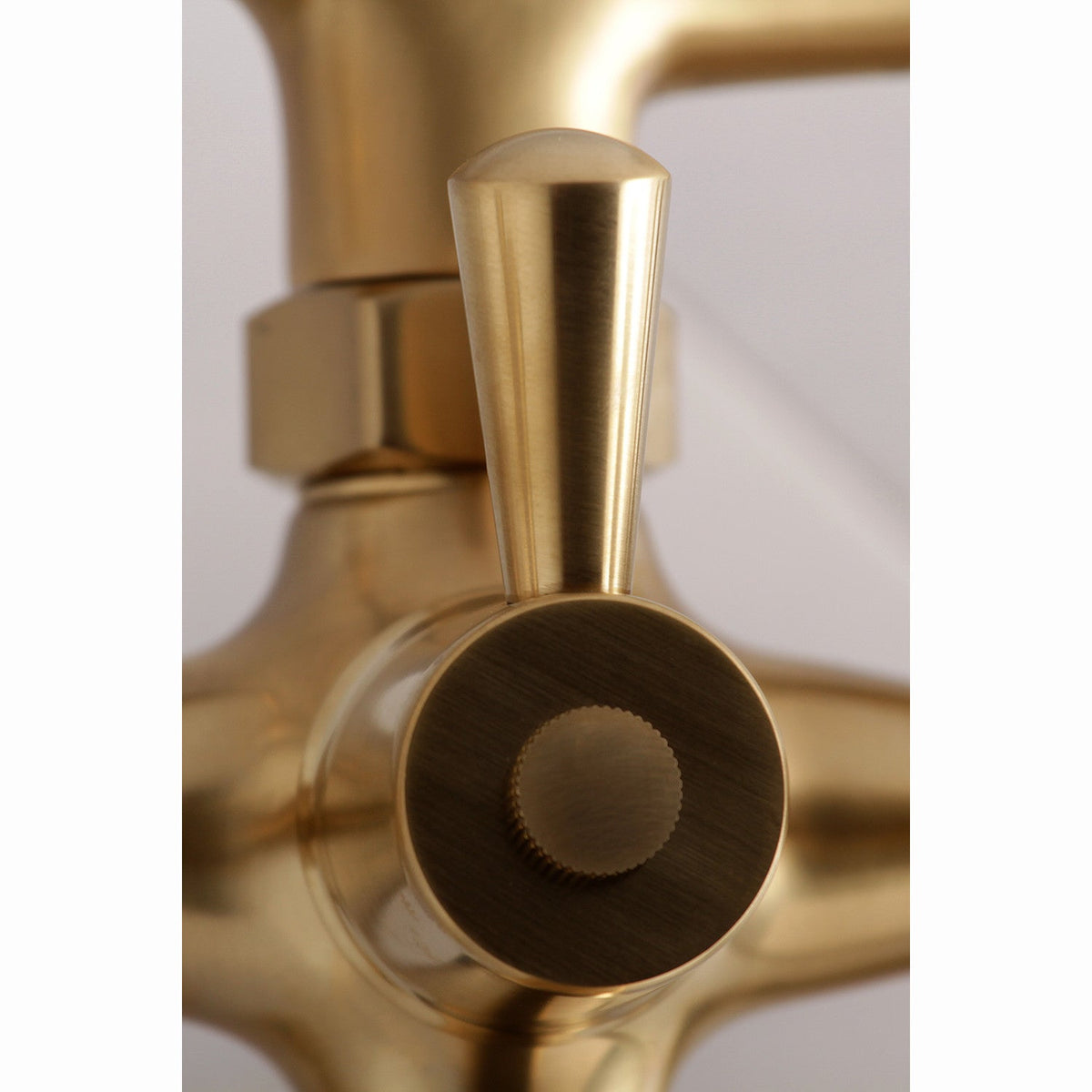 Essex Wall Mount Clawfoot Tub Faucet with Hand Shower in Brushed Brass