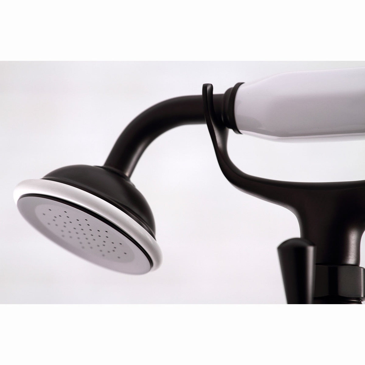 Essex 7" Center Deck-Mount Clawfoot Tub Faucet with Hand Shower in Oil Rubbed Bronze