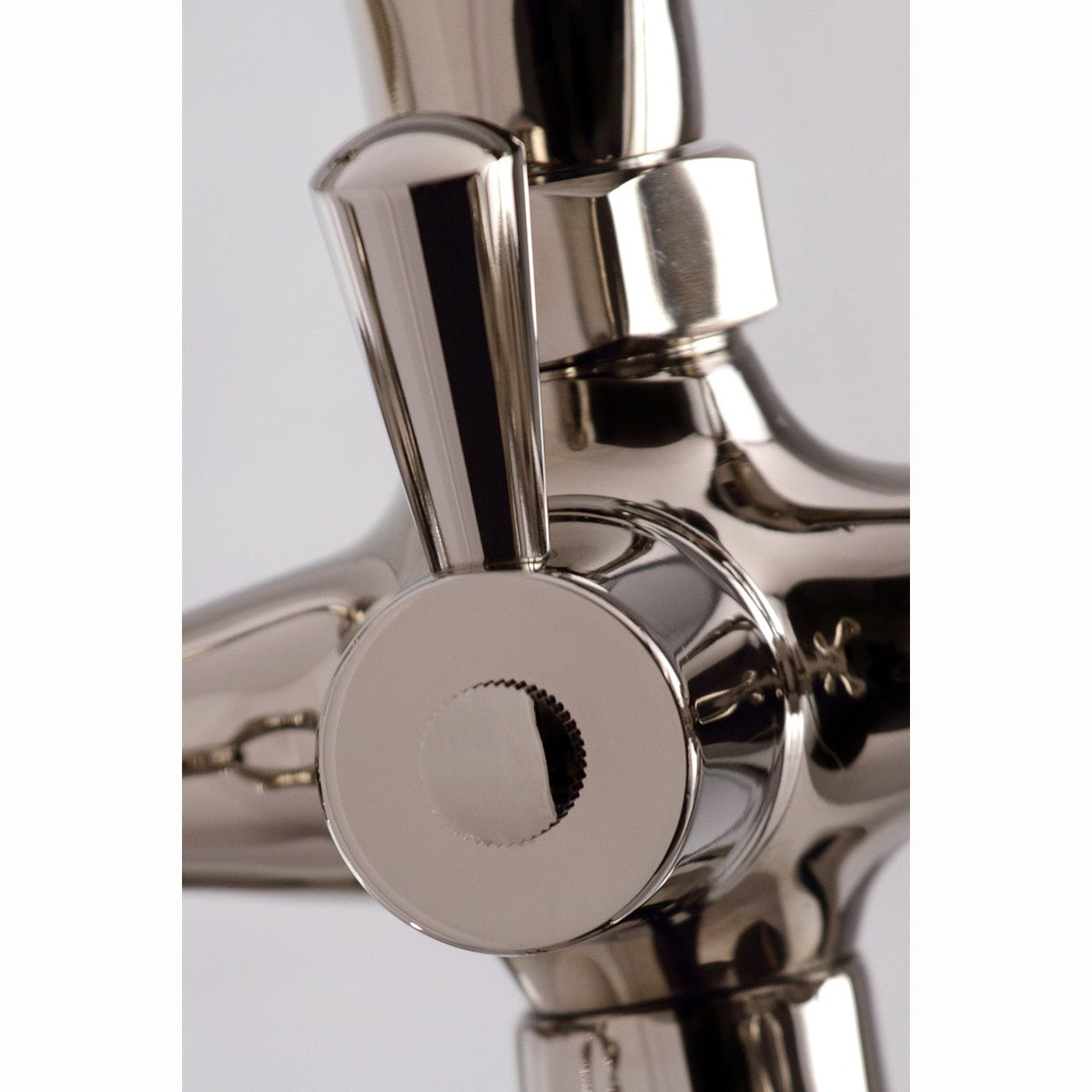 Essex 7" Center Deck-Mount Clawfoot Tub Faucet with Hand Shower in Polished Nickel