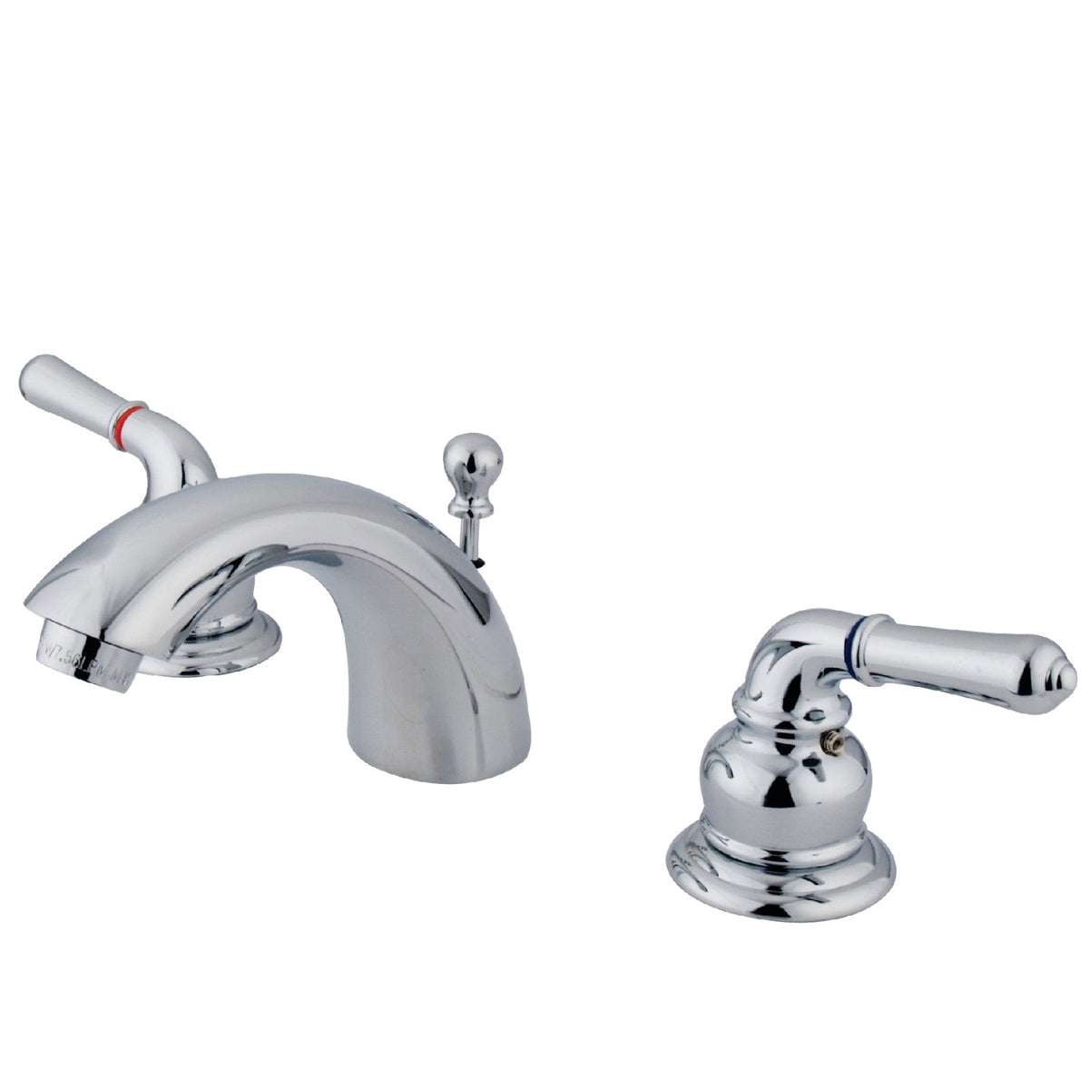 Naples Mini-Widespread Bathroom Faucet with Brass Pop-Up Drain in Polished Chrome