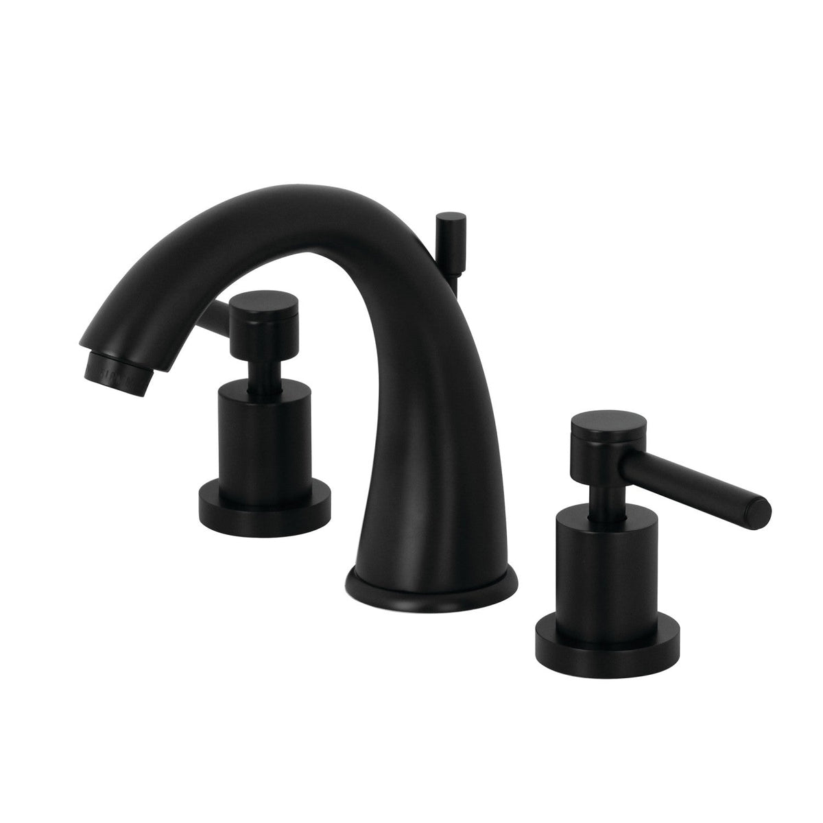 Concord Widespread Bathroom Faucet with Brass Pop-Up in Matte Black