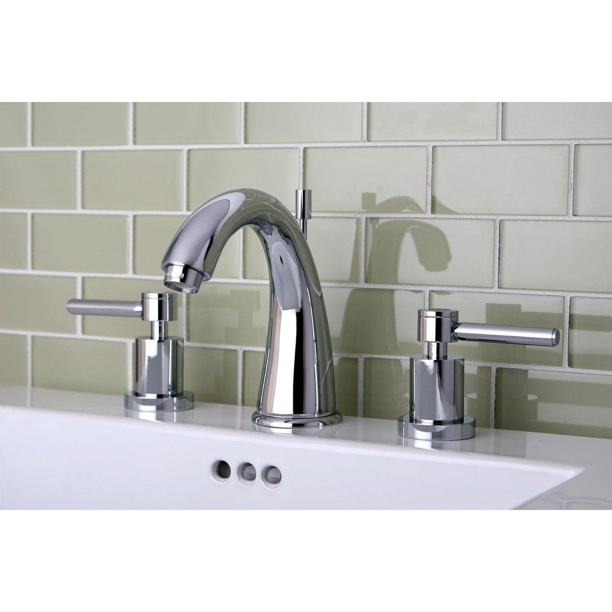 Concord Widespread Bathroom Faucet with Brass Pop-Up in Polished Chrome