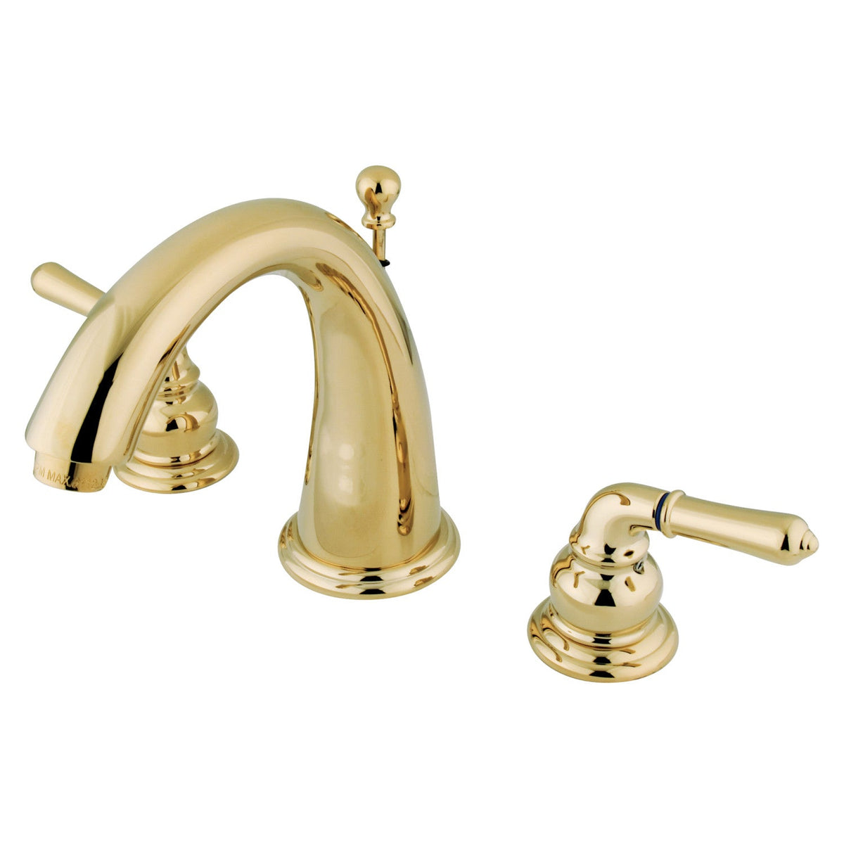 Naples Widespread Bathroom Faucet with Brass Pop-Up in Polished Brass