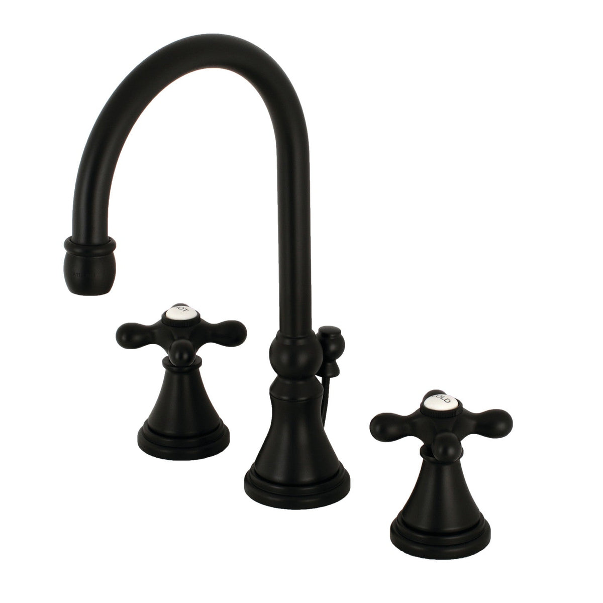 Governor Widespread Bathroom Faucet with Brass Pop-Up in Matte Black