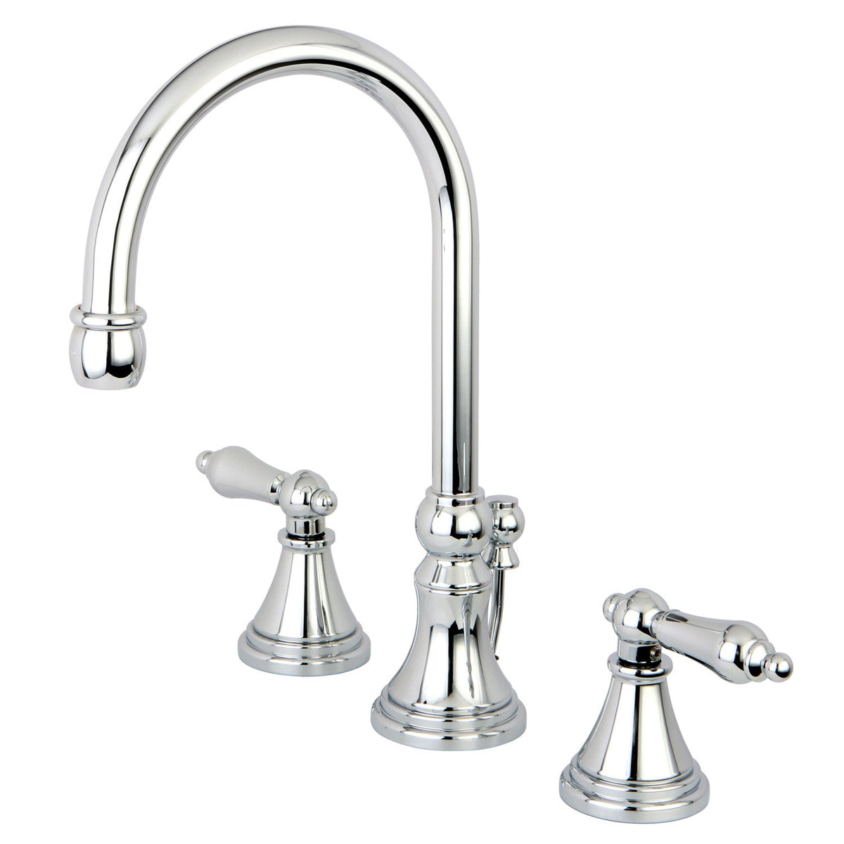 Governor Widespread Bathroom Faucet with Brass Pop-Up in Polished Chrome