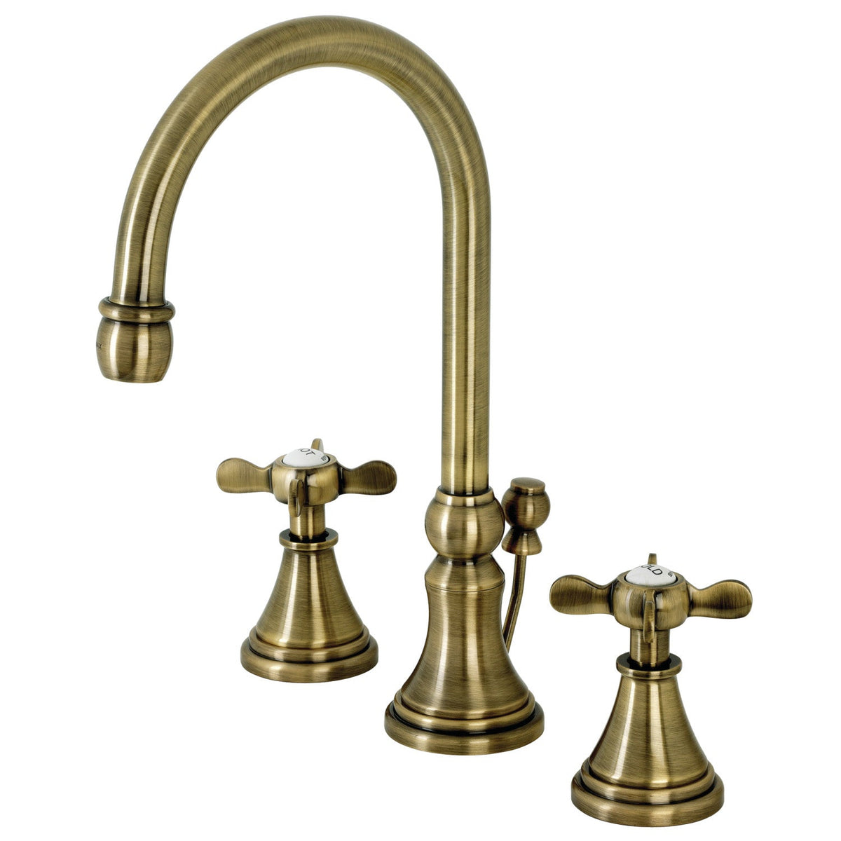 Essex Widespread Bathroom Faucet with Brass Pop-Up in Antique Brass