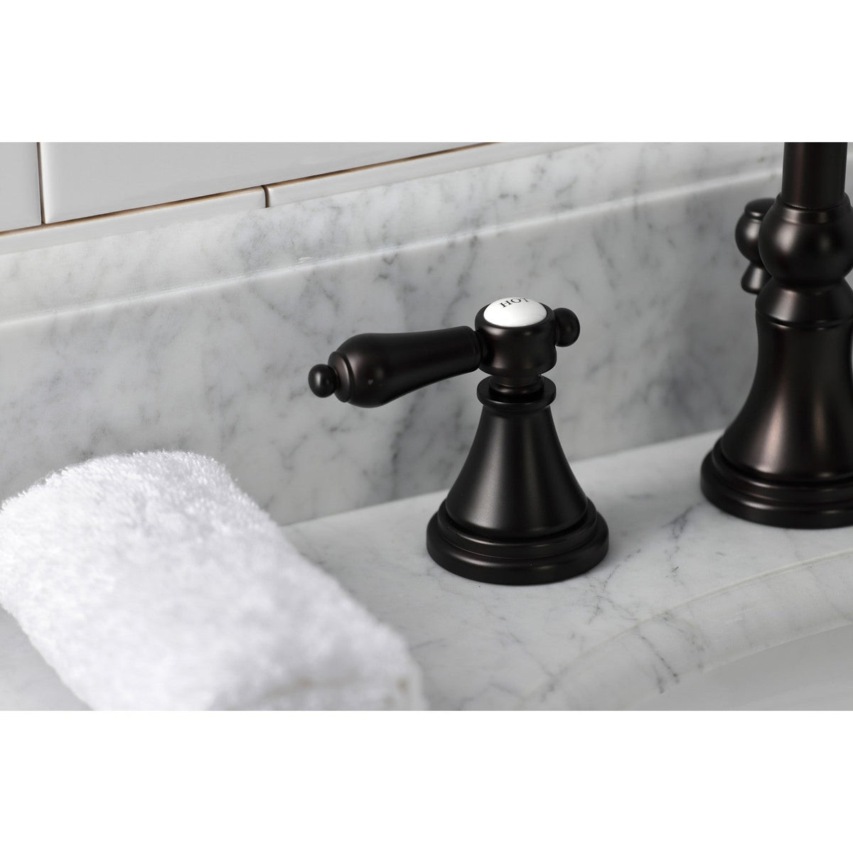 Heirloom Widespread Bathroom Faucet with Brass Pop-Up in Oil Rubbed Bronze