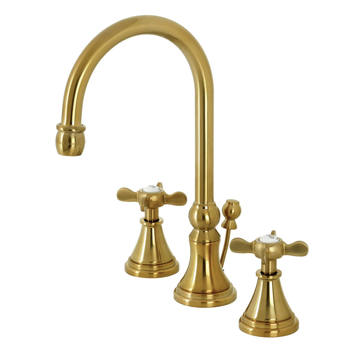 Essex Widespread Bathroom Faucet with Brass Pop-Up in Brushed Brass