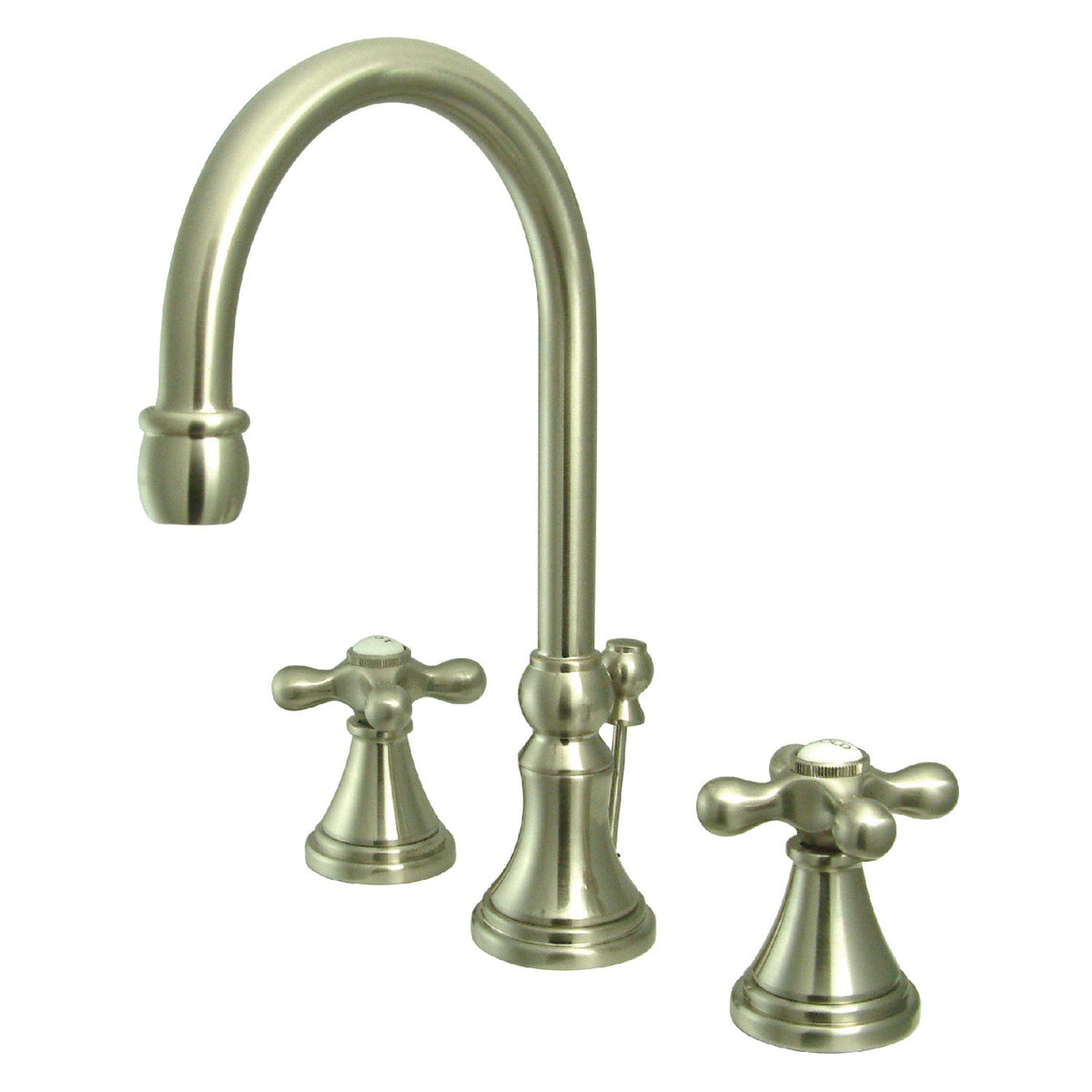 Governor Widespread Bathroom Faucet with Brass Pop-Up in Brushed Nickel