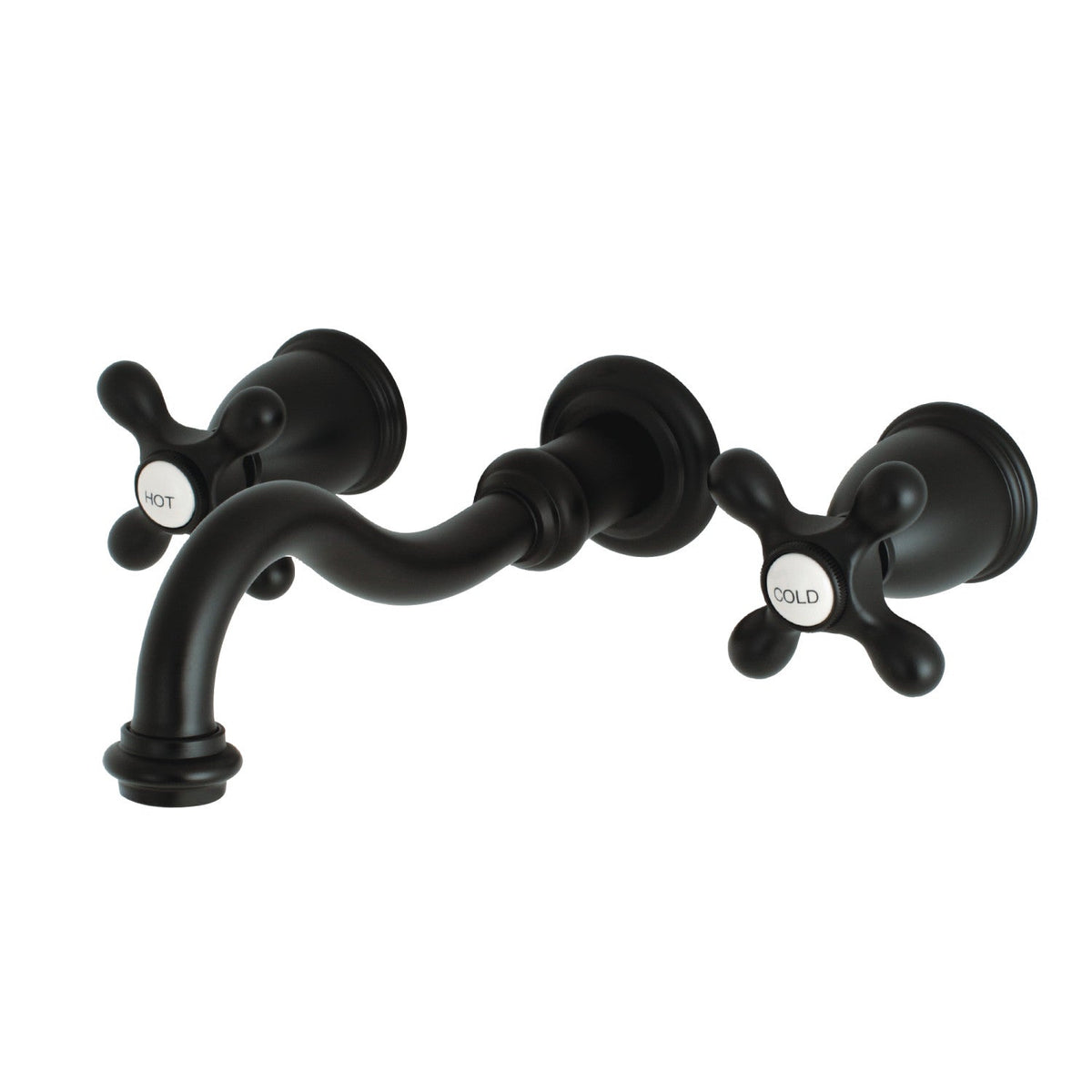Restoration Two-Handle Wall Mount Roman Tub Faucet in Matte Black