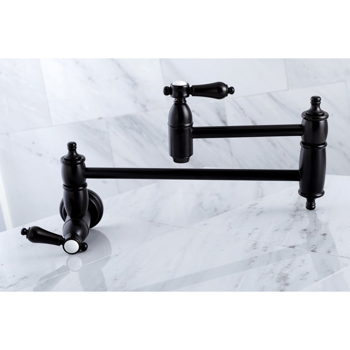 Heirloom Wall Mount Pot Filler Faucet in Oil Rubbed Bronze