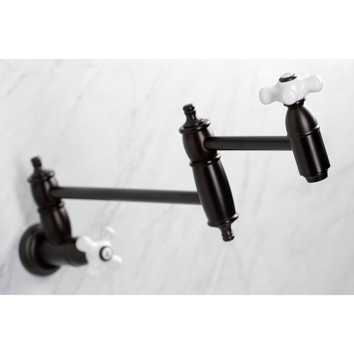 Restoration Wall Mount Pot Filler Faucet in Oil Rubbed Bronze
