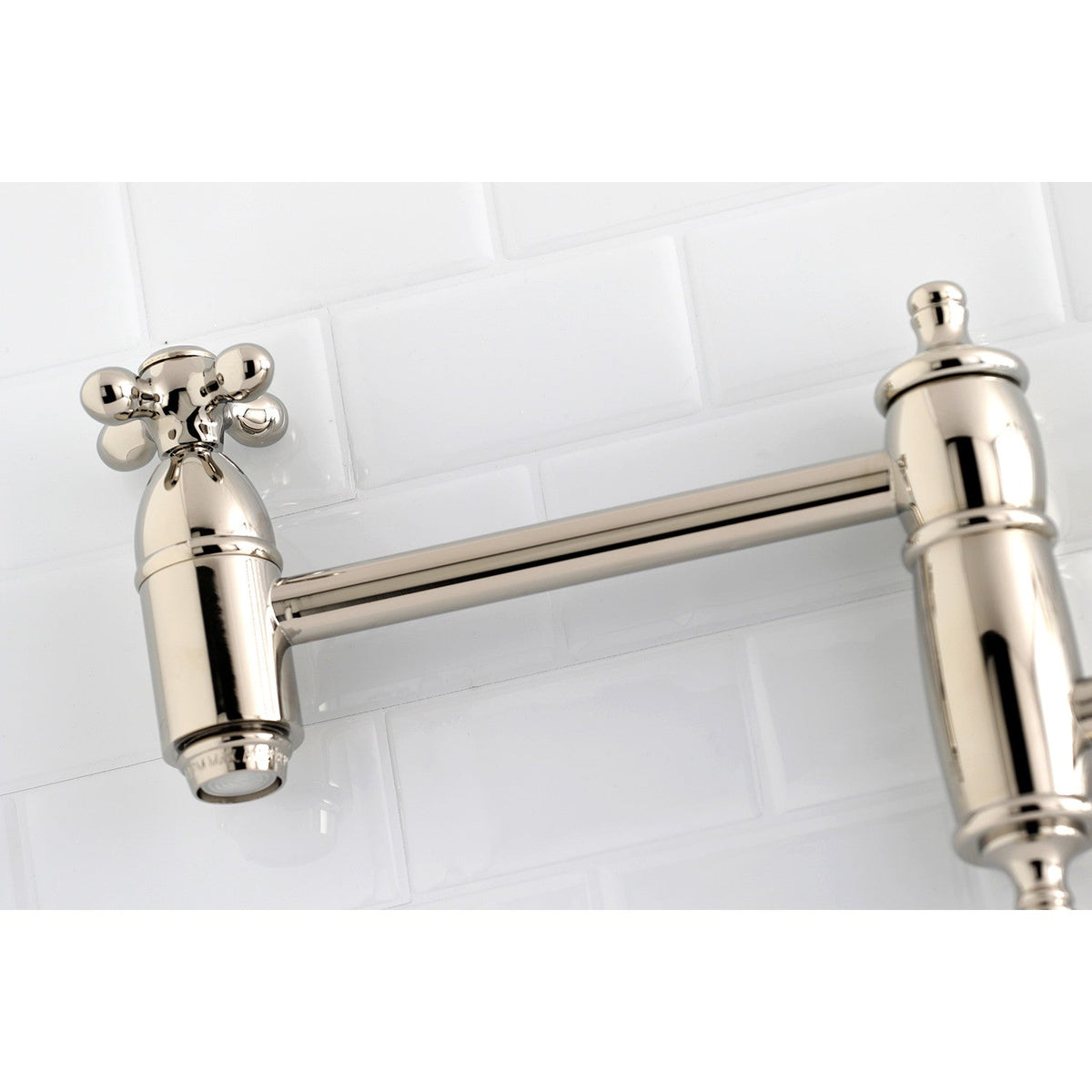 Restoration Wall Mount Pot Filler Faucet in Polished Nickel