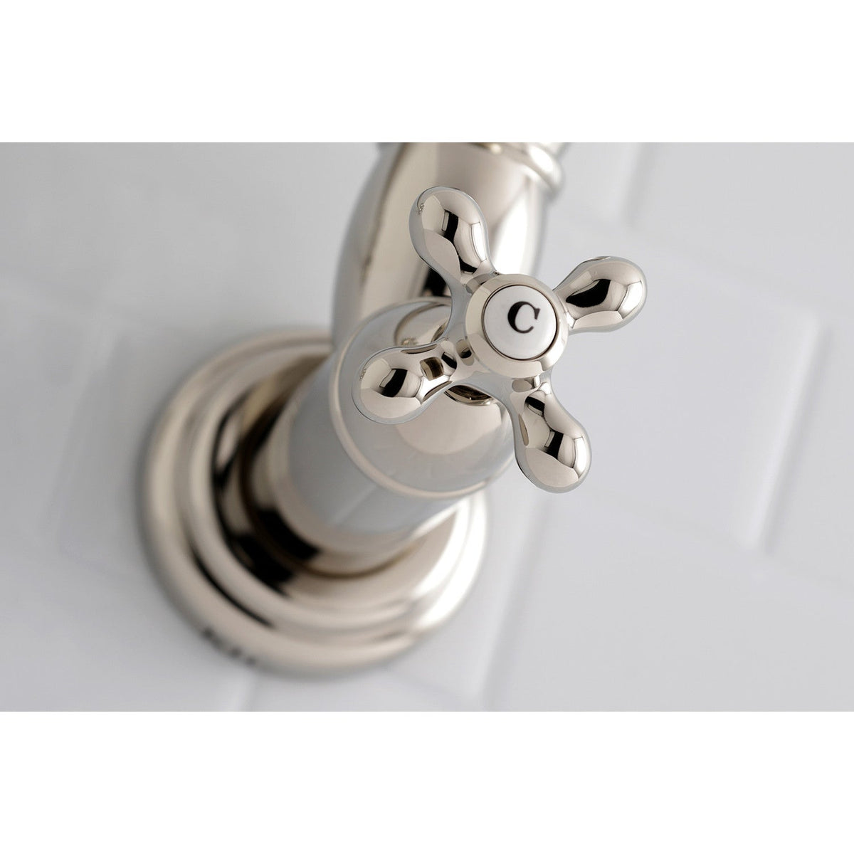 Restoration Wall Mount Pot Filler Faucet in Polished Nickel