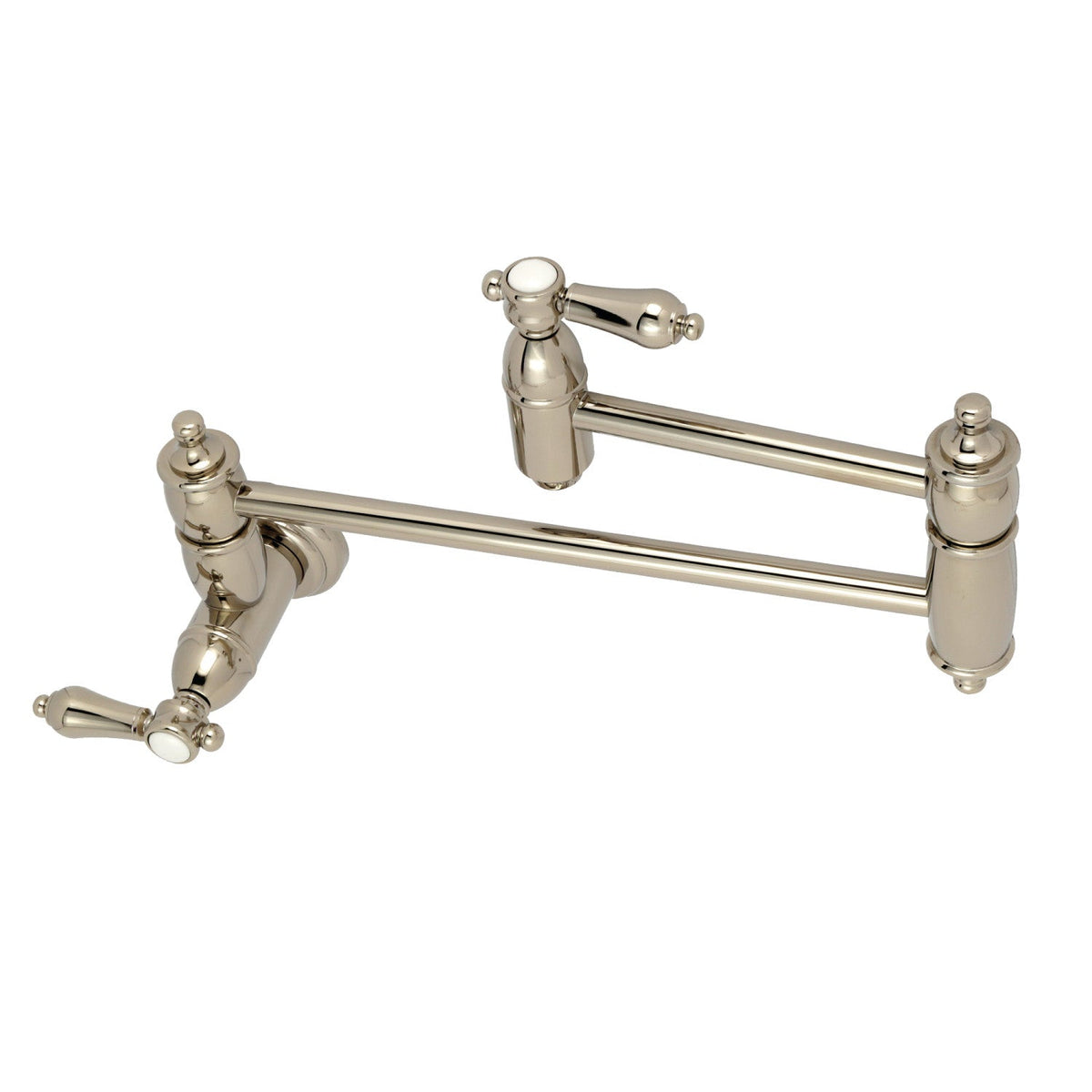 Heirloom Wall Mount Pot Filler Faucet in Polished Nickel