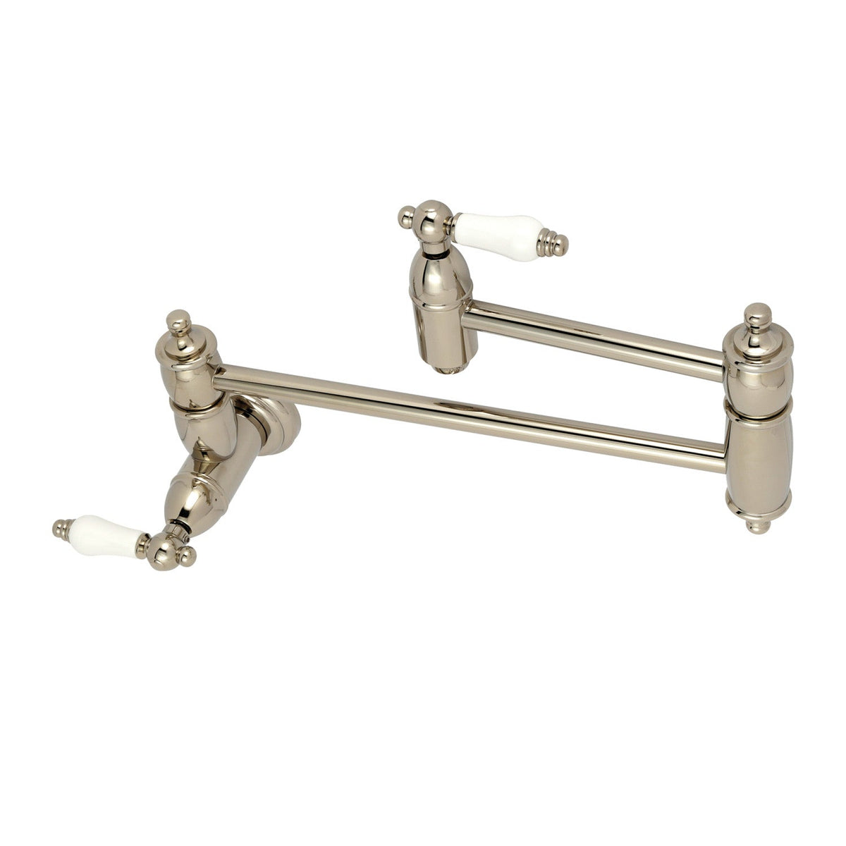 Restoration Wall Mount Pot Filler Faucet in Polished Nickel