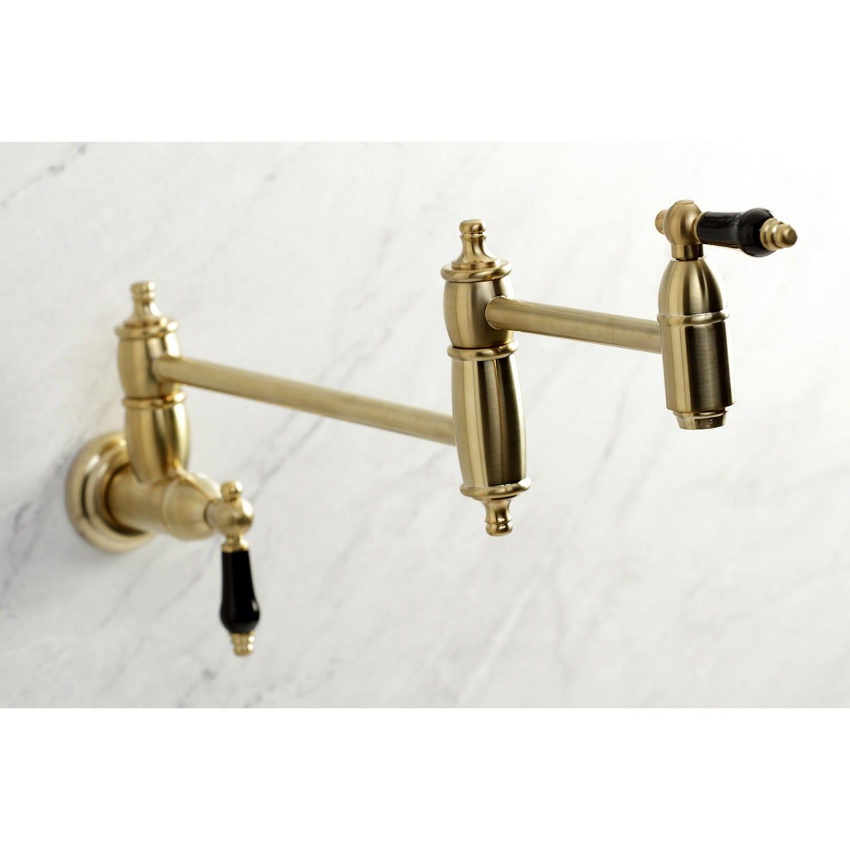Duchess Wall Mount Pot Filler Faucet in Brushed Brass