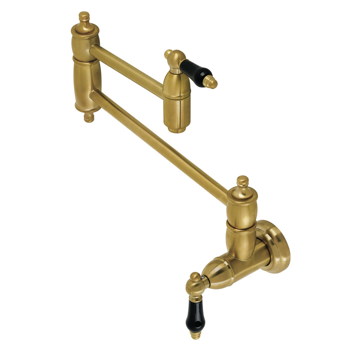 Duchess Wall Mount Pot Filler Faucet in Brushed Brass