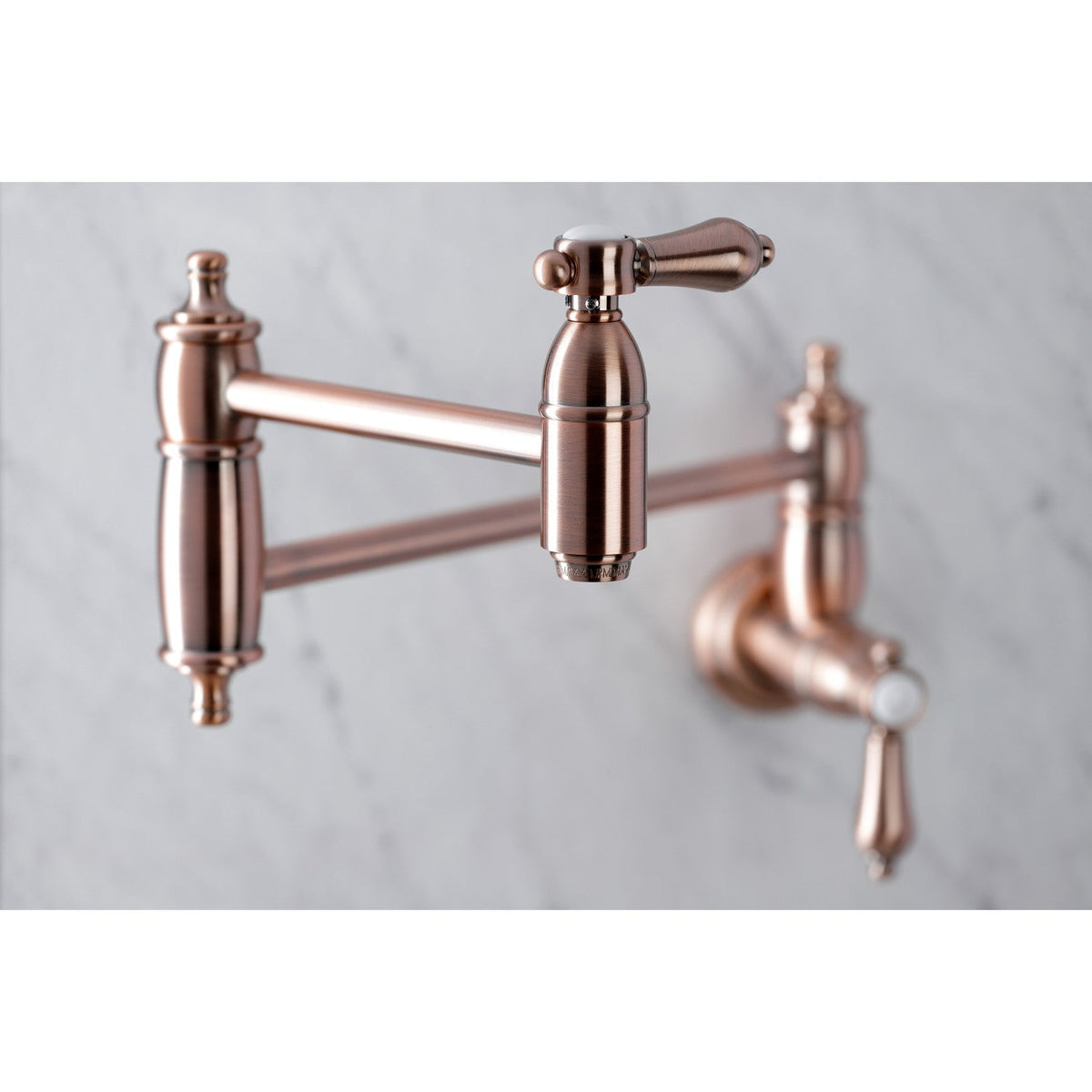 Heirloom Wall Mount Pot Filler Faucet in Antique Copper