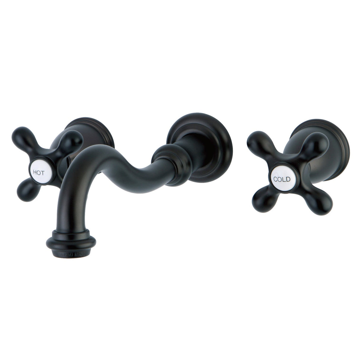 Vintage Double-Handle Wall Mount Bathroom Faucet in Oil Rubbed Bronze