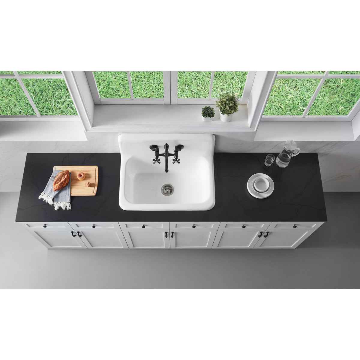 Vintage Double-Handle Wall-Mount Bridge Kitchen Faucet in Oil Rubbed Bronze