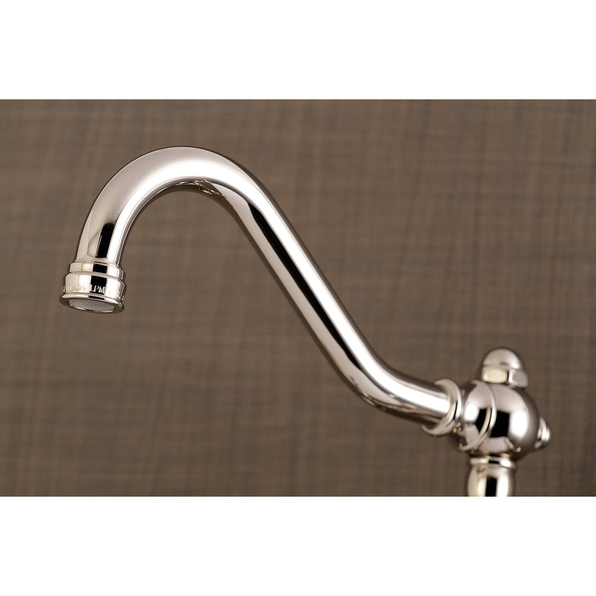 Vintage Double-Handle Wall-Mount Bridge Kitchen Faucet in Polished Nickel