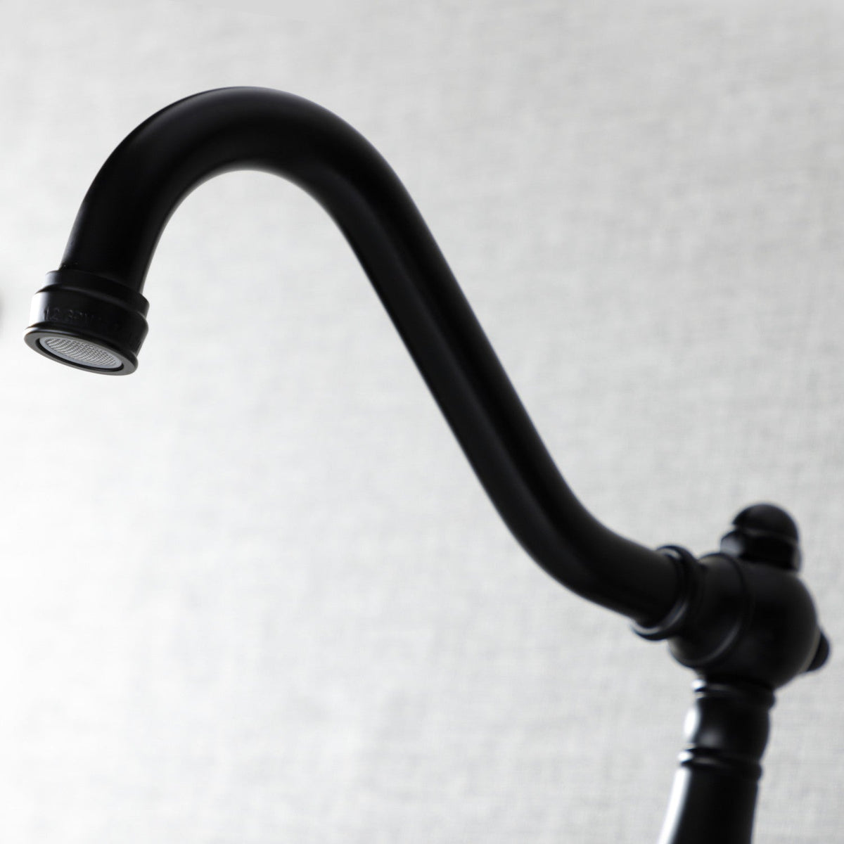 Vintage Double-Handle Wall Mount Bathroom Faucet in Matte Black
