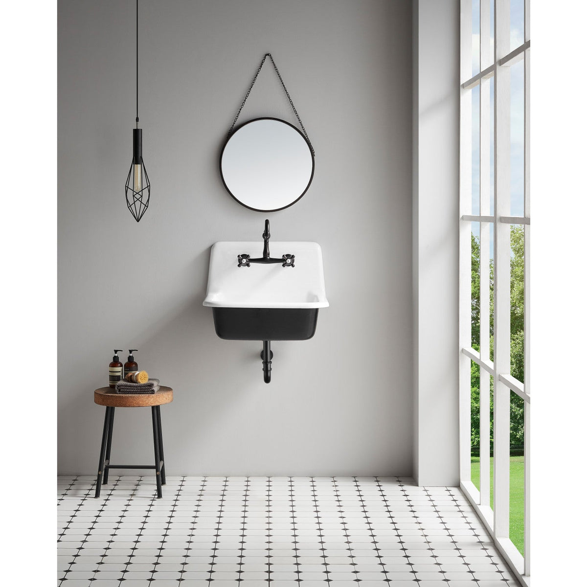 Vintage Double-Handle Wall Mount Bathroom Faucet in Oil Rubbed Bronze