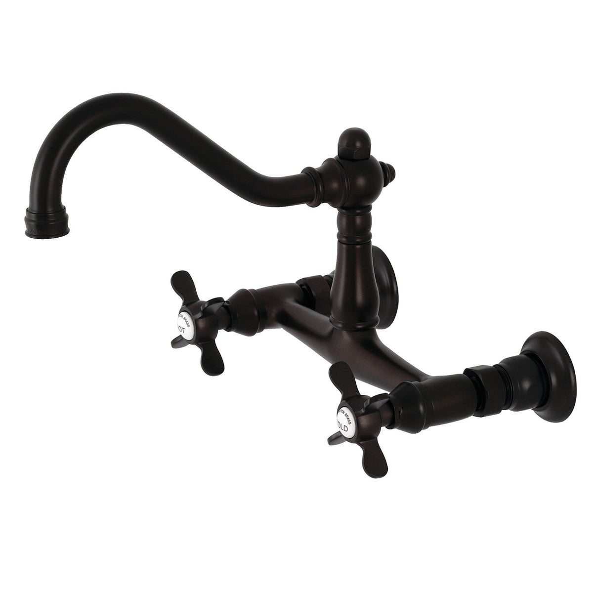 Essex Double-Handle Wall Mount Bathroom Faucet in Oil Rubbed Bronze