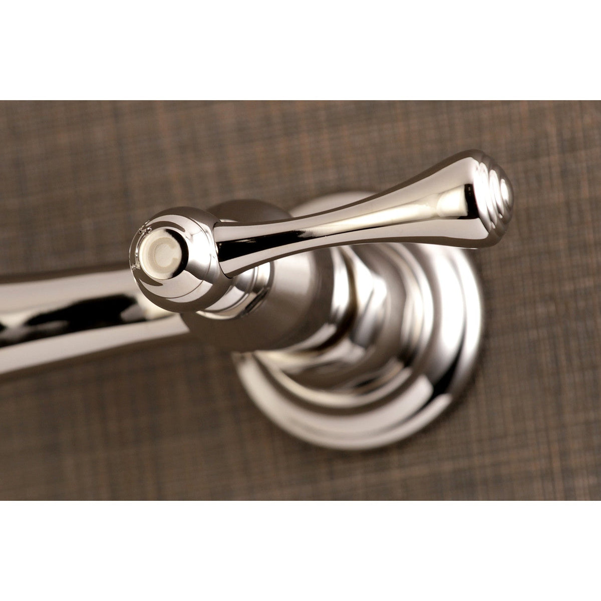 Vintage Double-Handle Wall Mount Bathroom Faucet in Polished Nickel