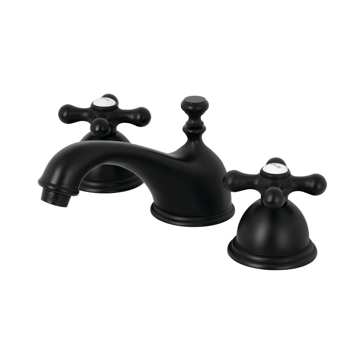Restoration Widespread Bathroom Faucet with Brass Pop-Up in Matte Black