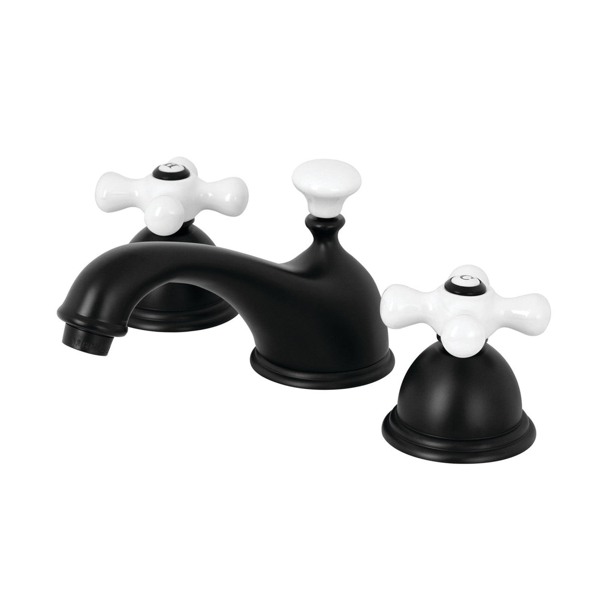 Restoration Widespread Bathroom Faucet with Brass Pop-Up in Matte Black