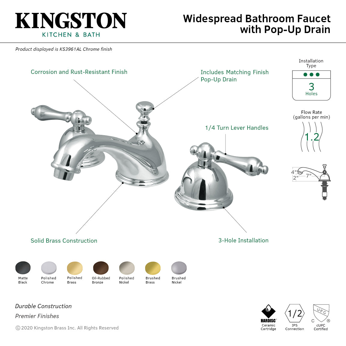 Restoration Widespread Bathroom Faucet with Brass Pop-Up in Oil Rubbed Bronze