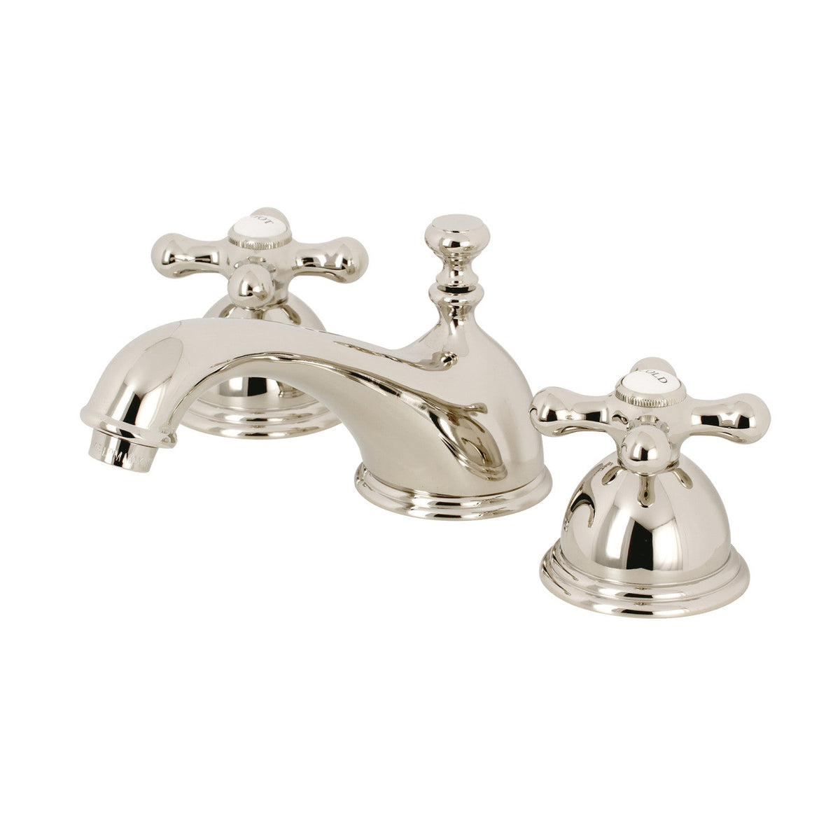 Restoration Widespread Bathroom Faucet with Brass Pop-Up in Polished Nickel