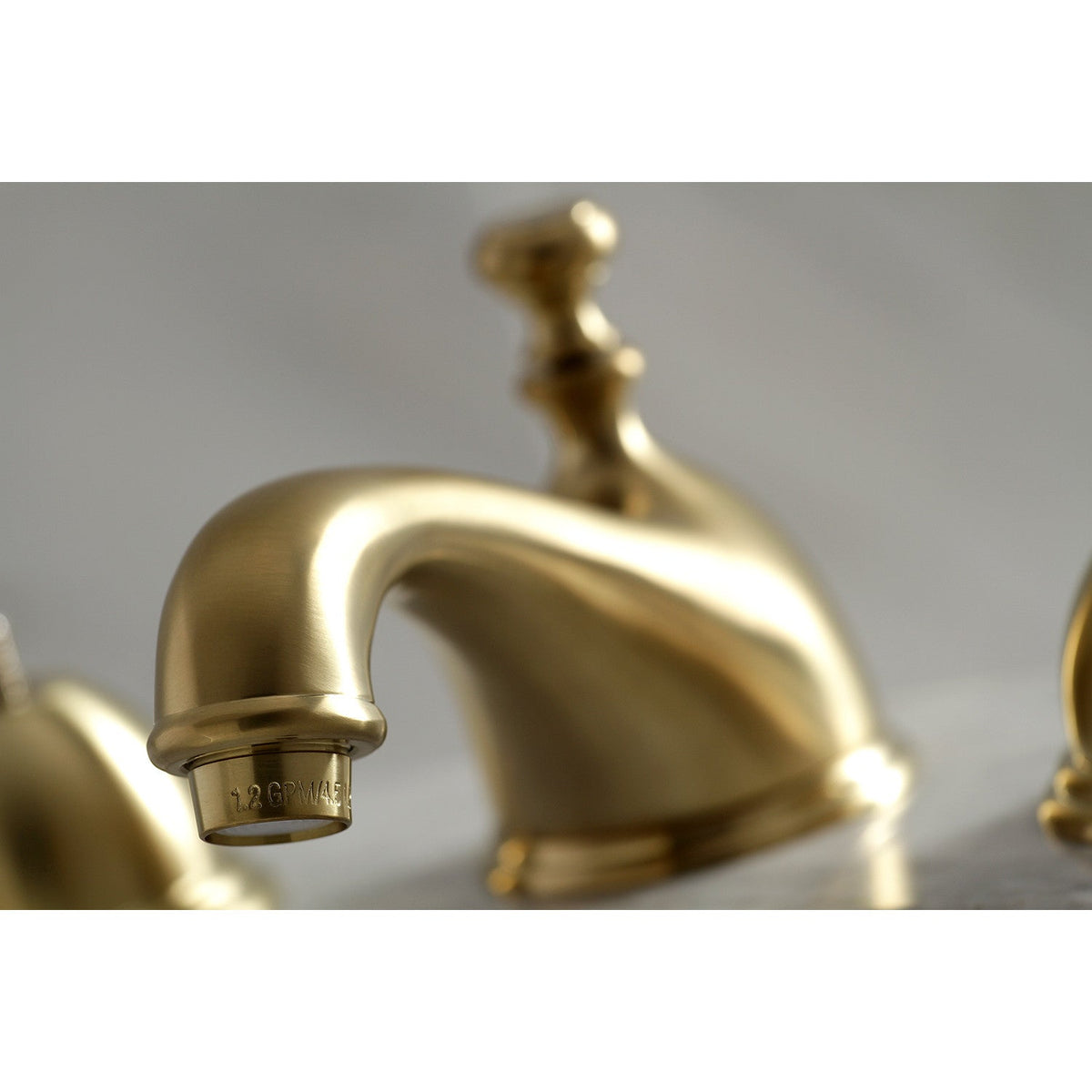 Restoration Widespread Bathroom Faucet with Brass Pop-Up in Brushed Brass
