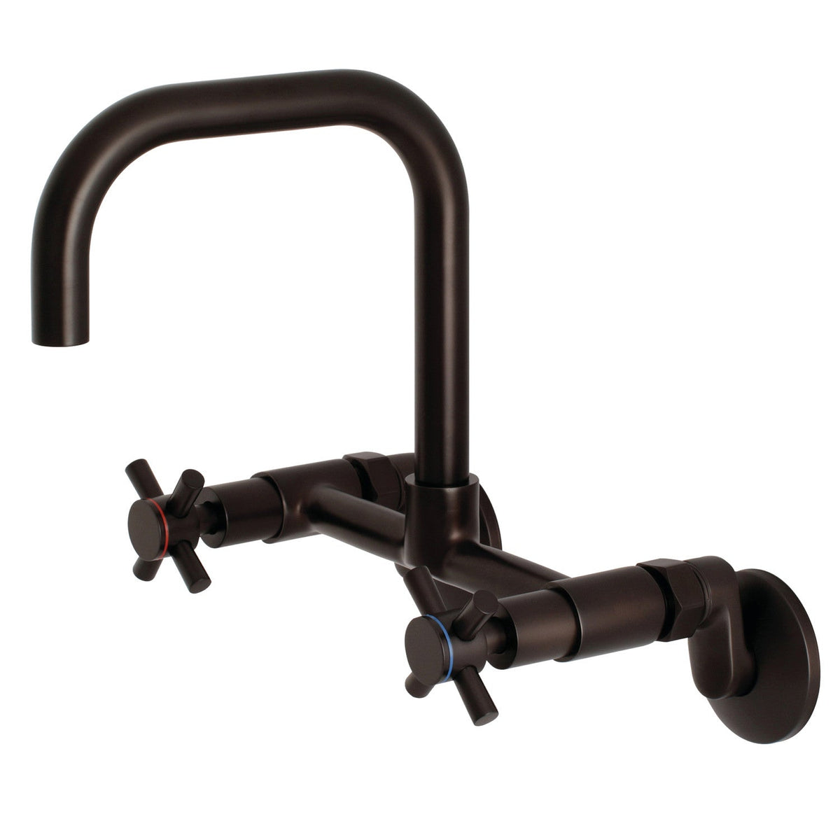 Concord Double-Handle Wall-Mount Bridge Kitchen Faucet in Oil Rubbed Bronze