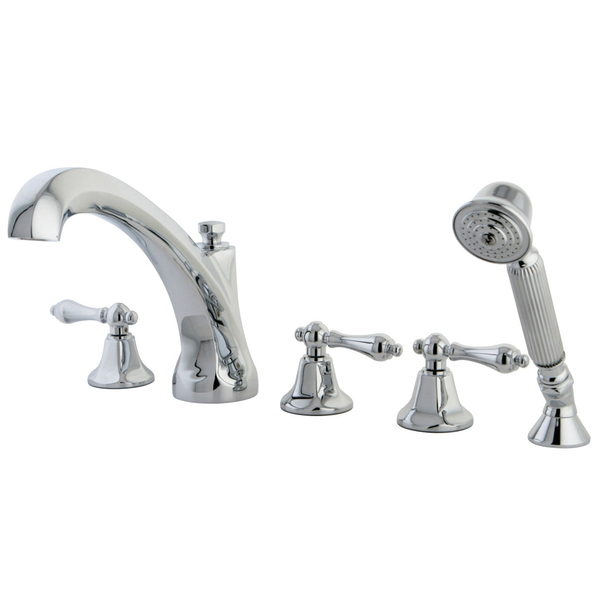 Metropolitan 5-Piece Roman Tub Faucet with Hand Shower in Polished Chrome
