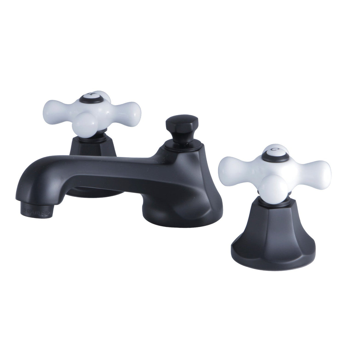 Metropolitan Widespread Bathroom Faucet with Brass Pop-Up in Matte Black