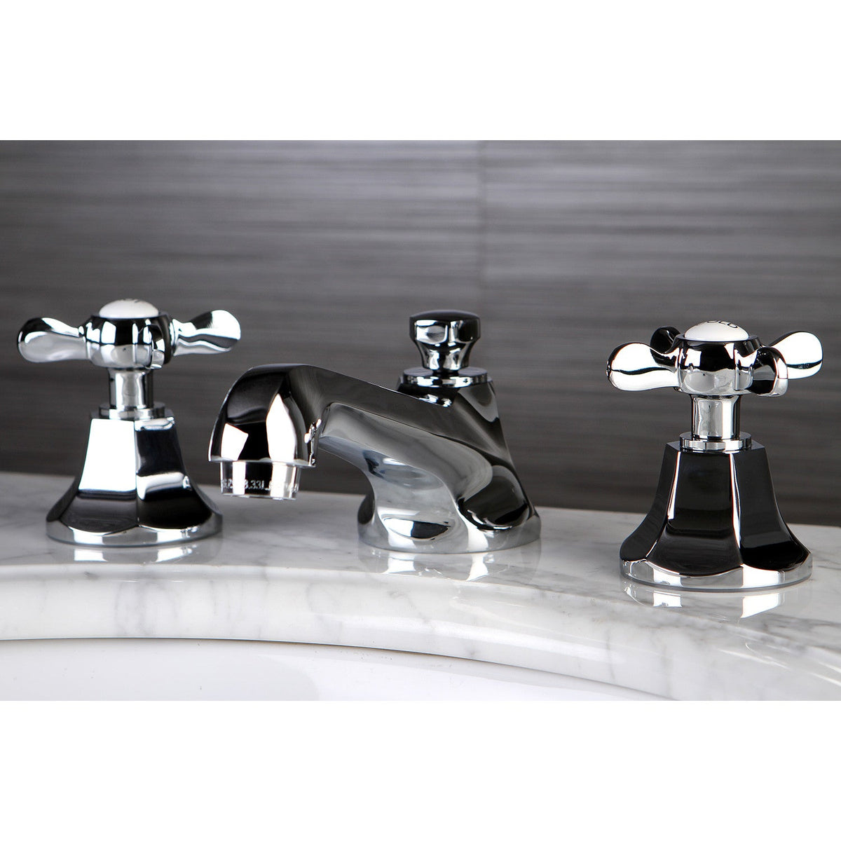Essex Widespread Bathroom Faucet with Brass Pop-Up in Polished Chrome