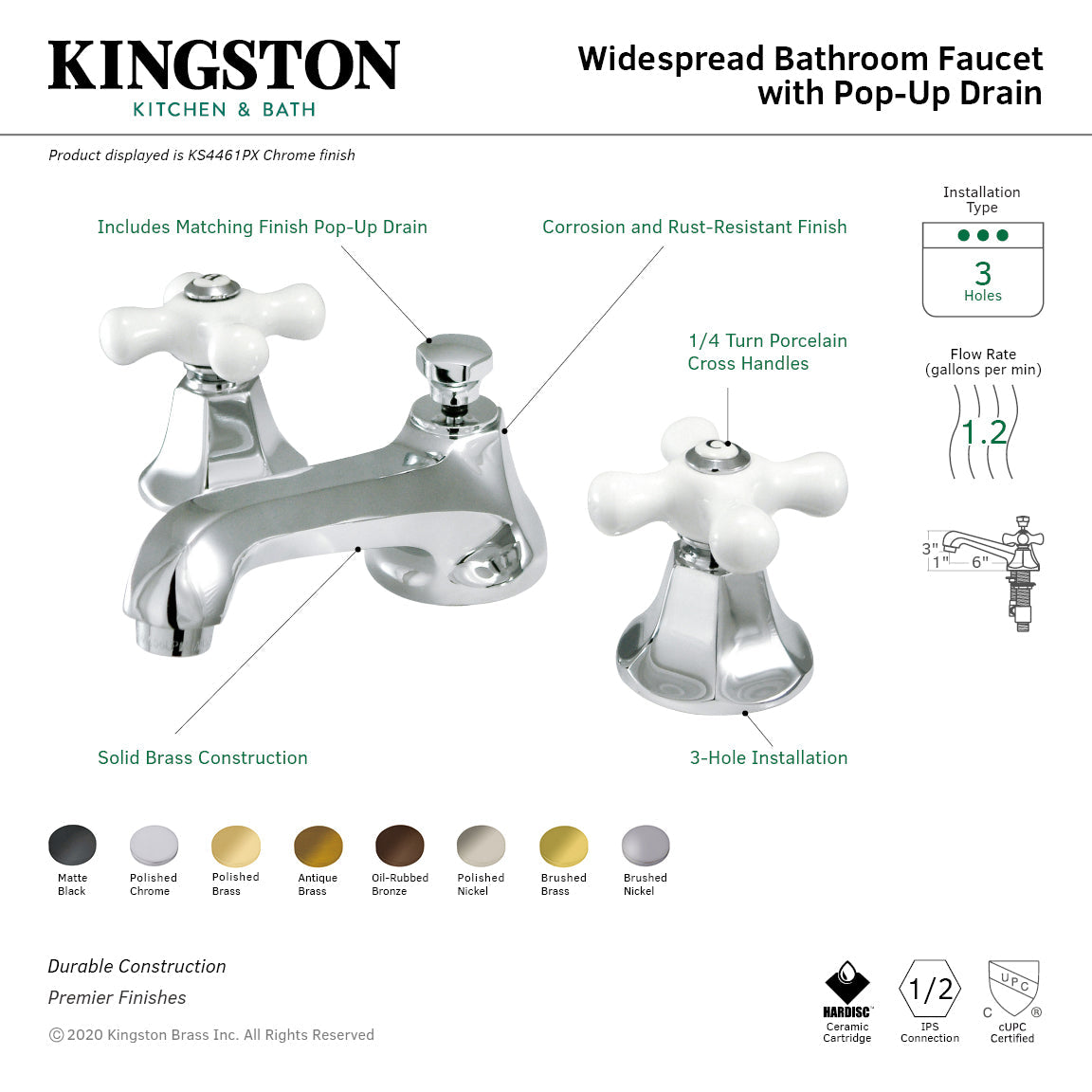 Metropolitan Widespread Bathroom Faucet with Brass Pop-Up in Oil Rubbed Bronze
