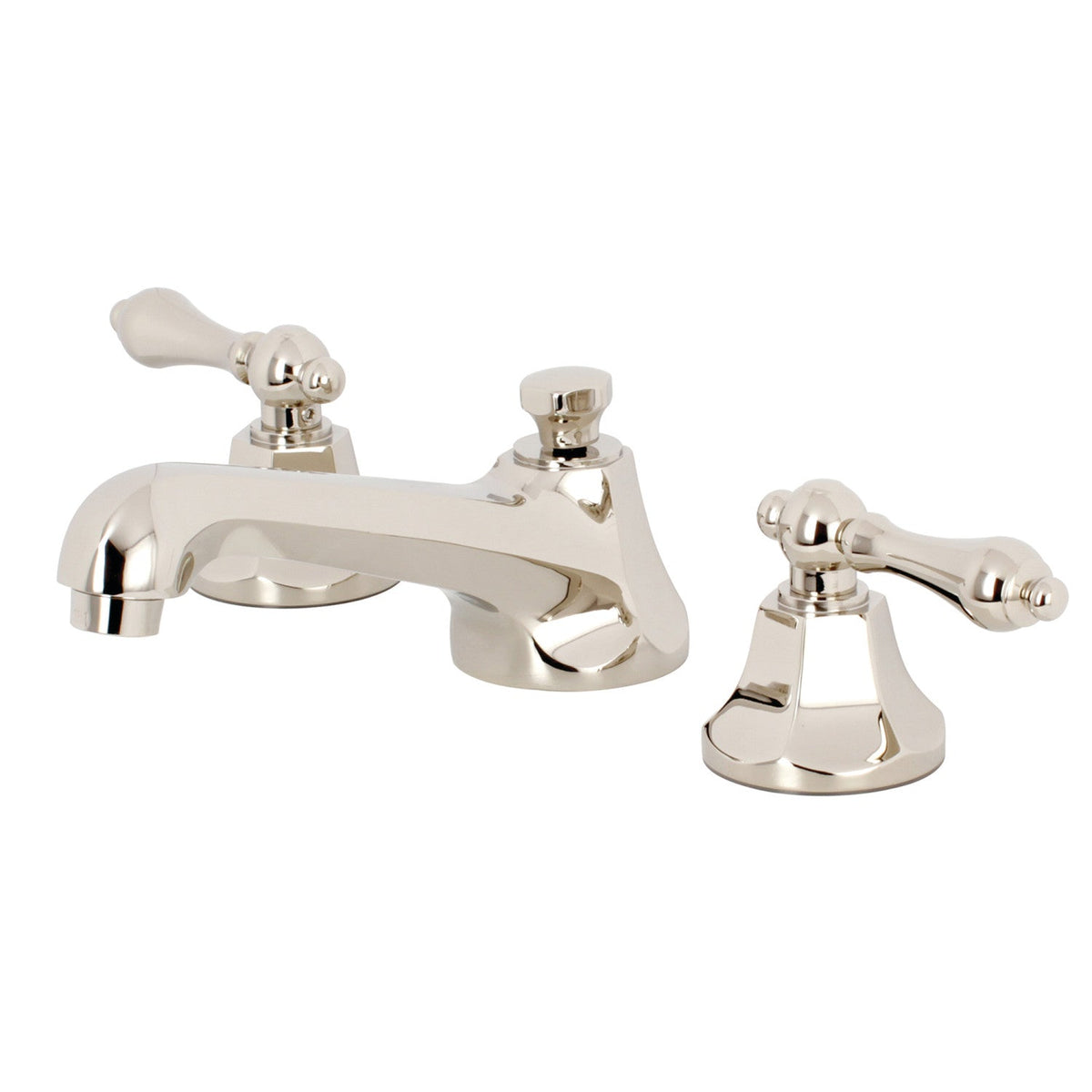 Metropolitan Widespread Bathroom Faucet with Brass Pop-Up in Polished Nickel