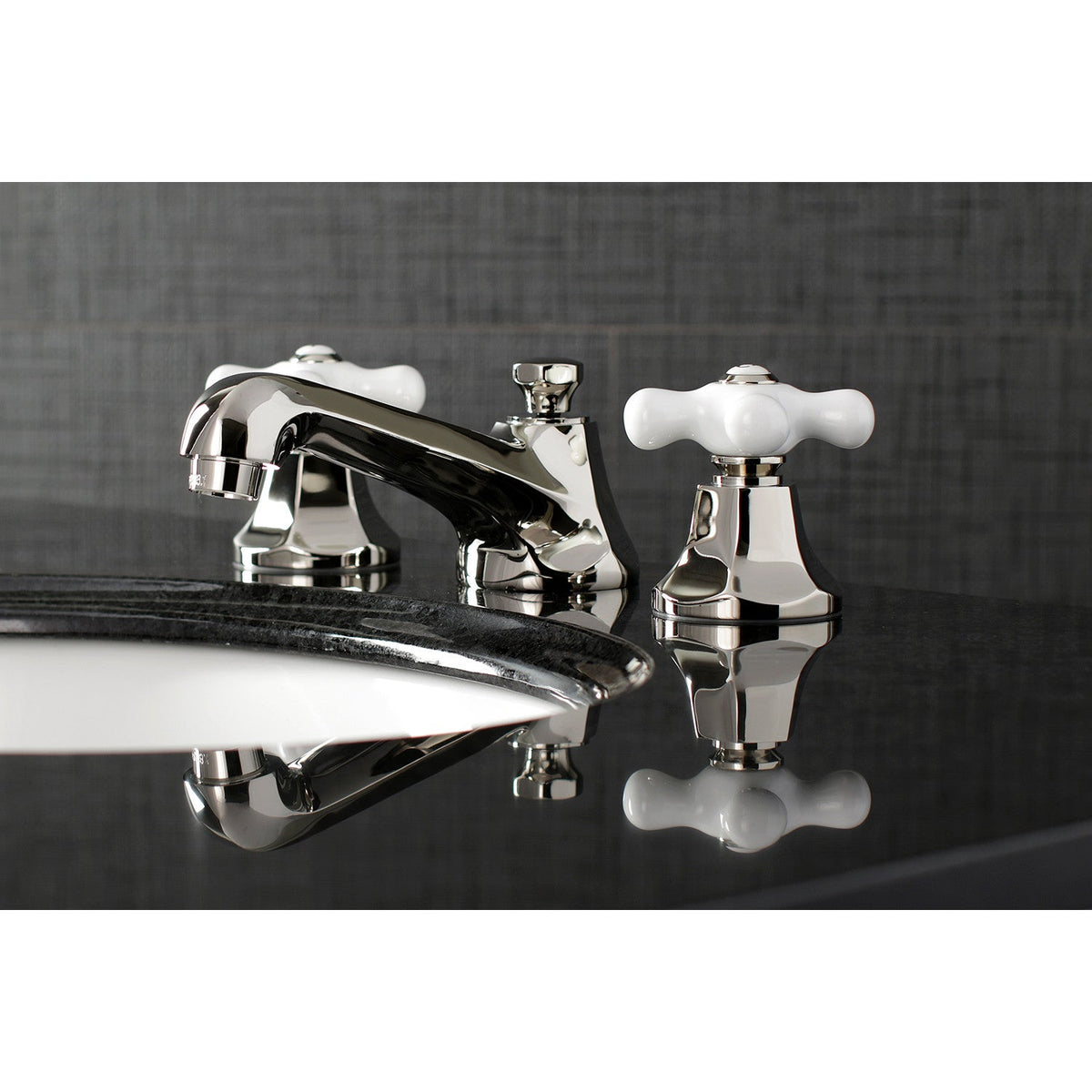 Metropolitan Widespread Bathroom Faucet with Brass Pop-Up in Polished Nickel
