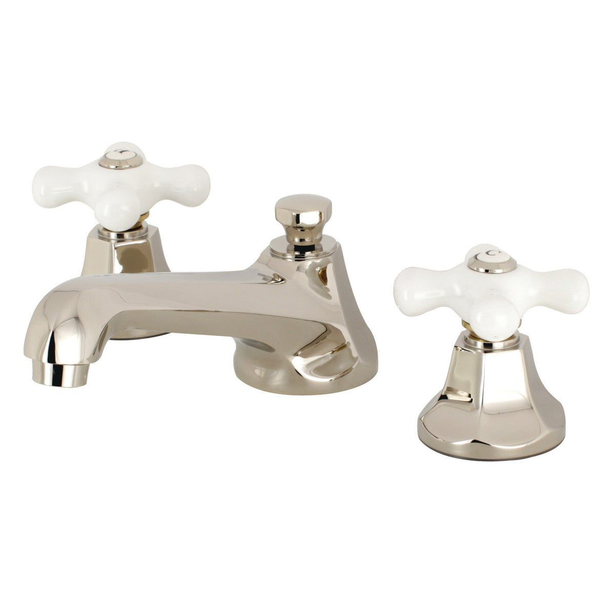 Metropolitan Widespread Bathroom Faucet with Brass Pop-Up in Polished Nickel